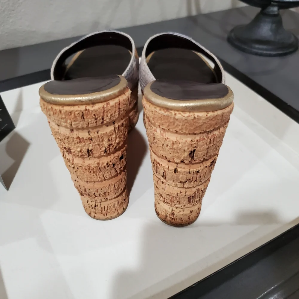 GIUSEPPE ZANOTTI Cream and Grey Python cork wedges 36. (Fits Like 36.5) - Picture 9 of 16